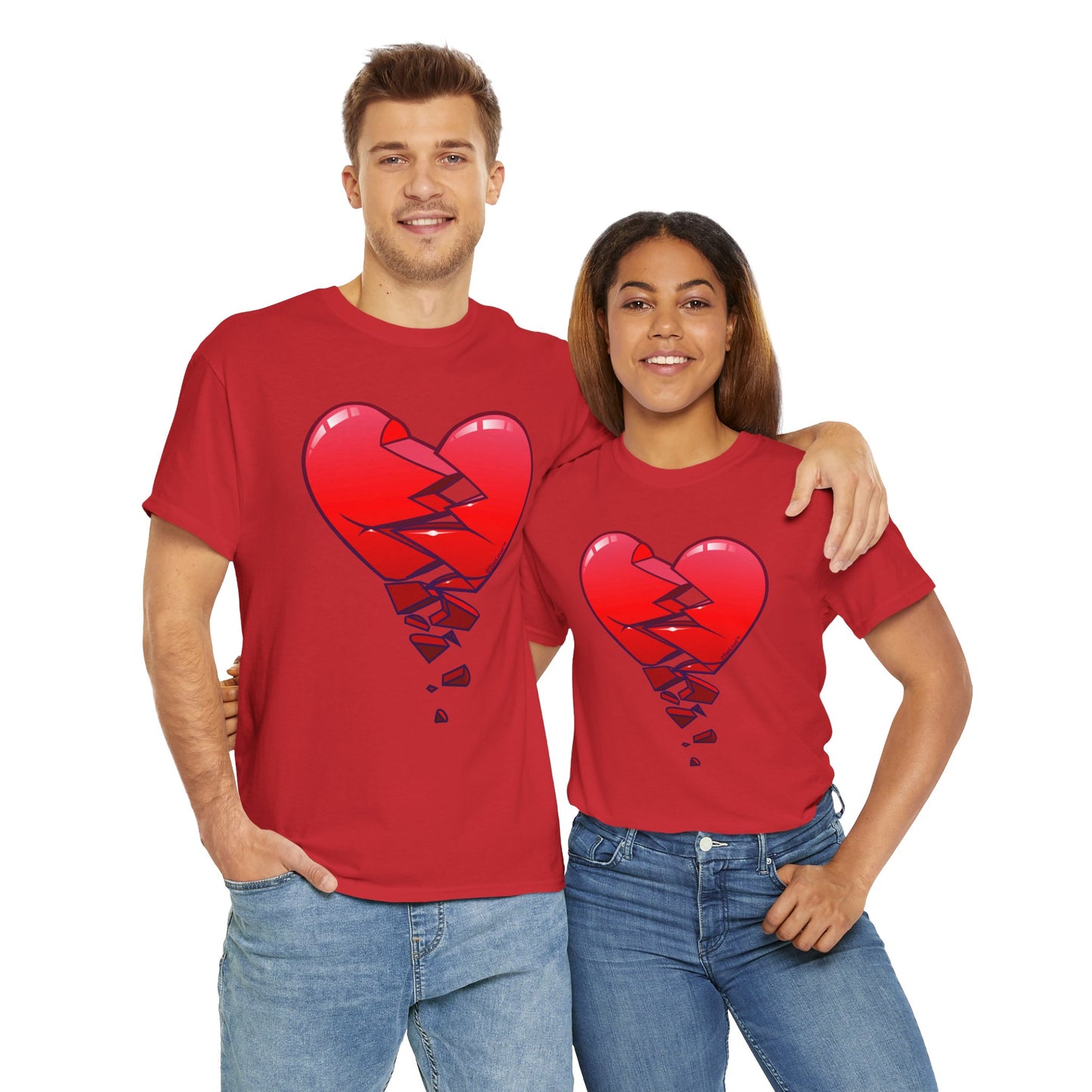 Crumbling Broken Heart Adult Unisex T-Shirt Tee