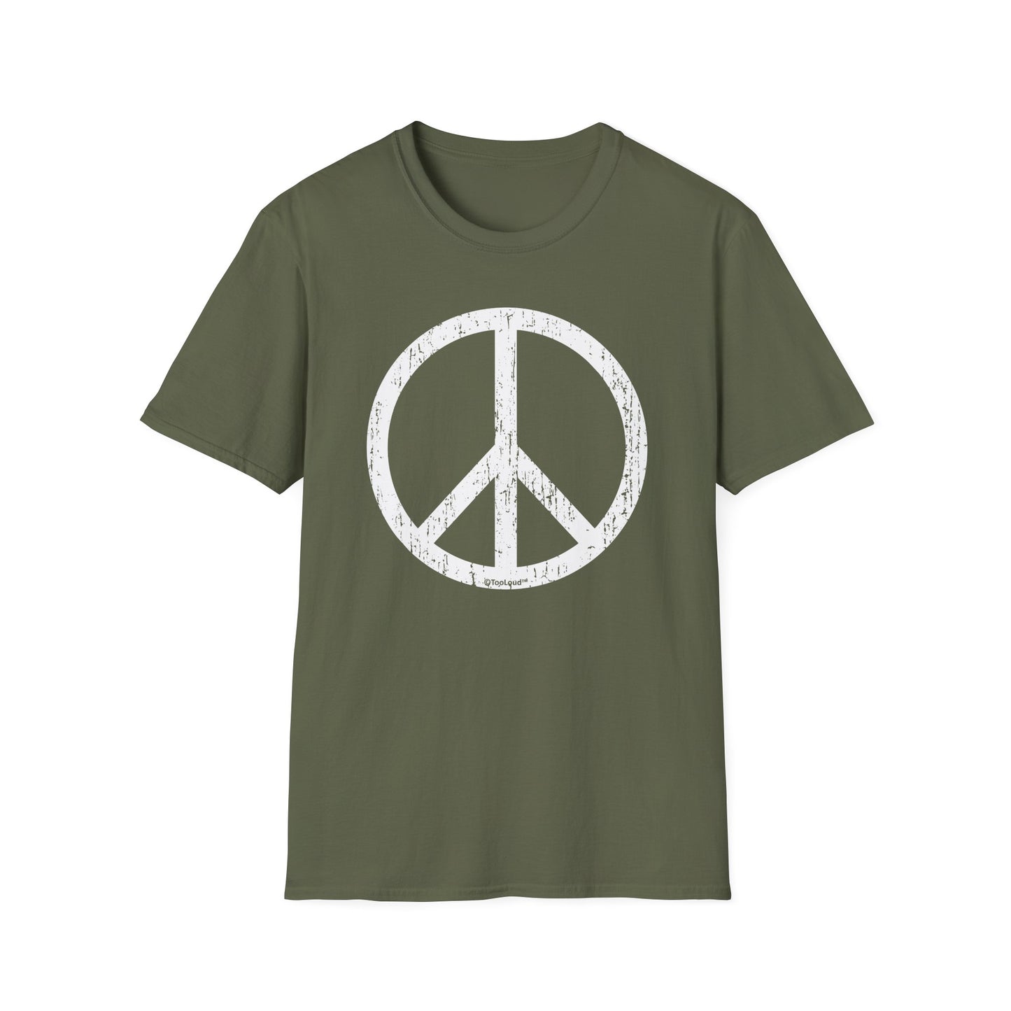 Peace Sign Symbol - Distressed Adult Dark T-Shirt by TOOLOUD