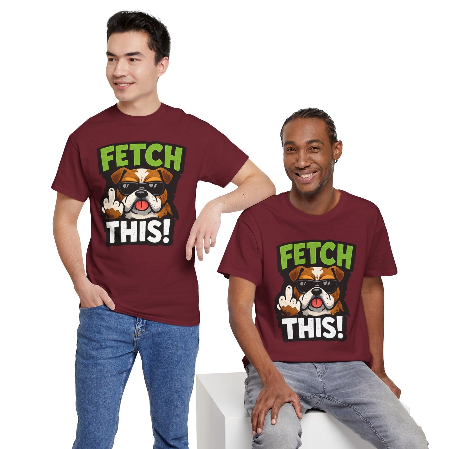 Fetch This! Middle Finger Adult Unisex T-Shirt by TOOLOUD