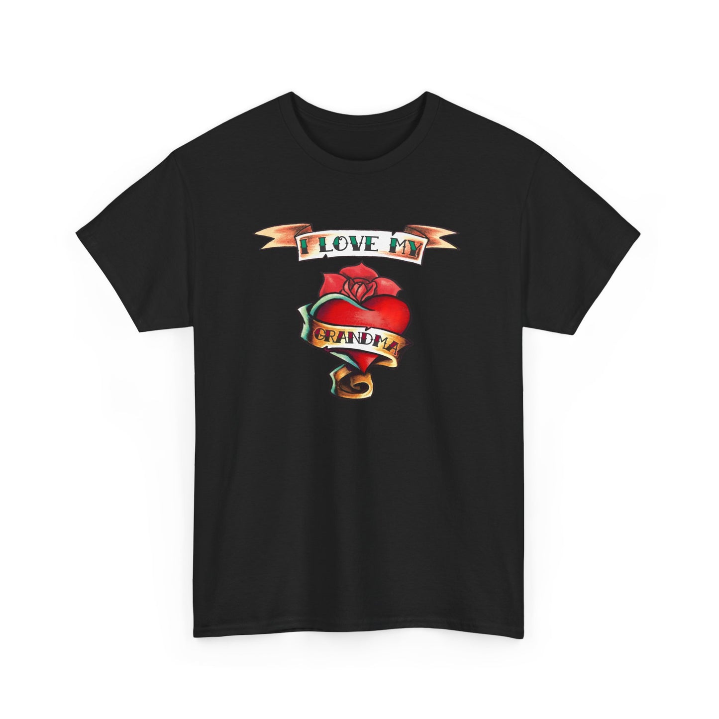 Heart Tattoo I Love My Grandma Adult T-Shirt by TOOLOUD