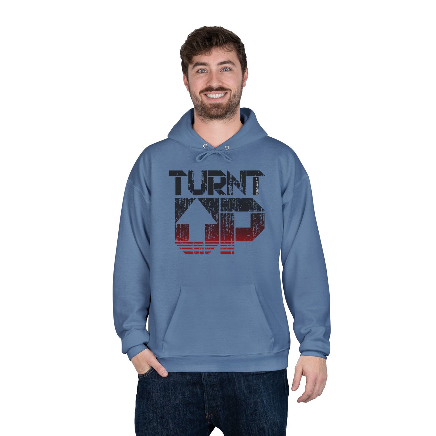 Turnt Up Distressed Unisex Hoodie Sweatshirt by TOOLOUD