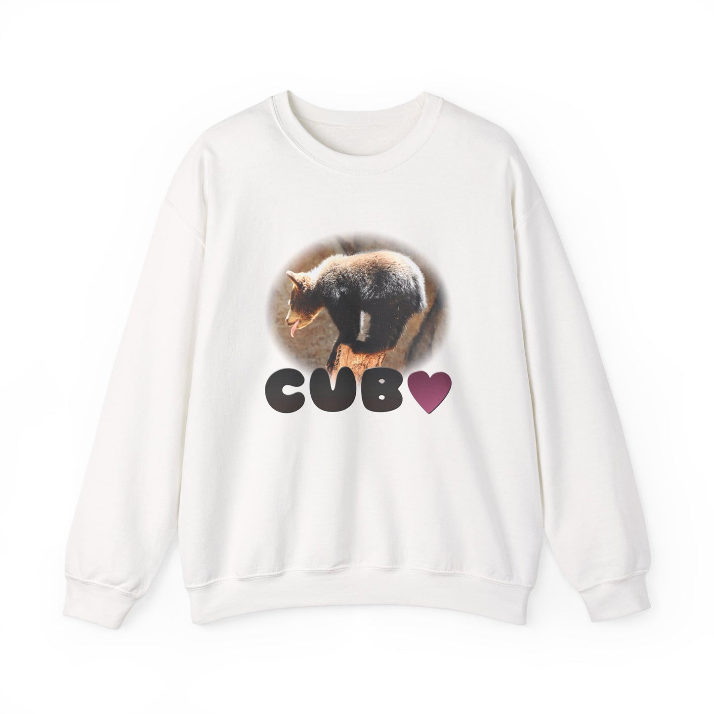 Balancing Bear Cub with Text Adult Sweatshirt by TOOLOUD