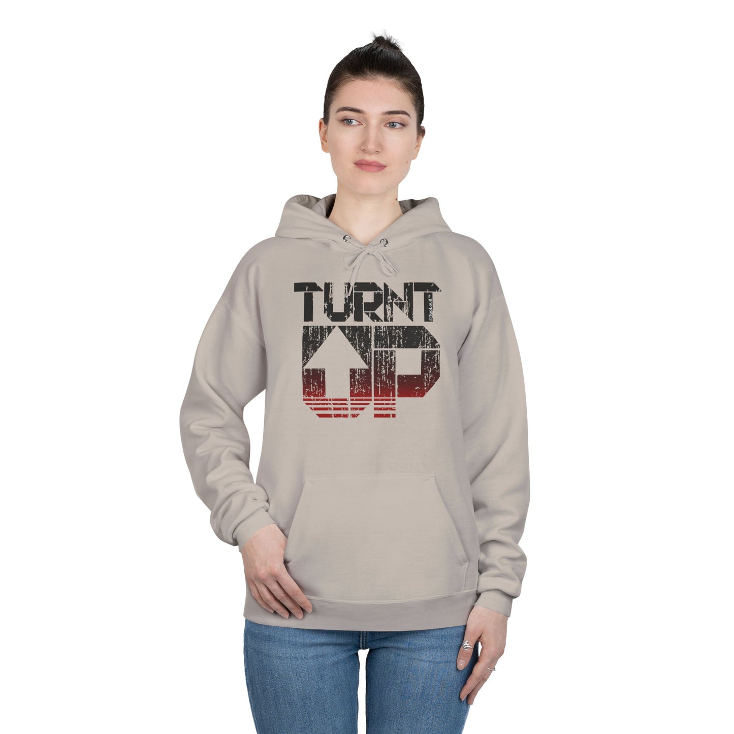 Turnt Up Distressed Unisex Hoodie Sweatshirt by TOOLOUD