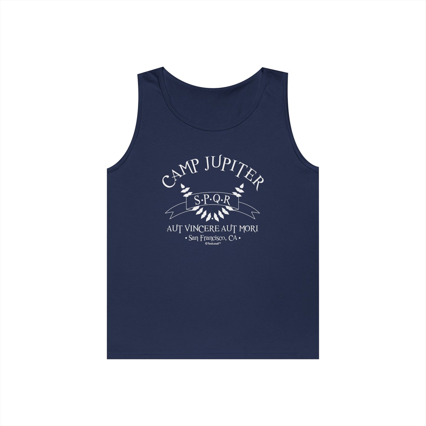 Camp Jupiter SPQR Banner Loose Fit Adult Dark Tank Top by TOOLOUD – Roman Demigod Inspired Design