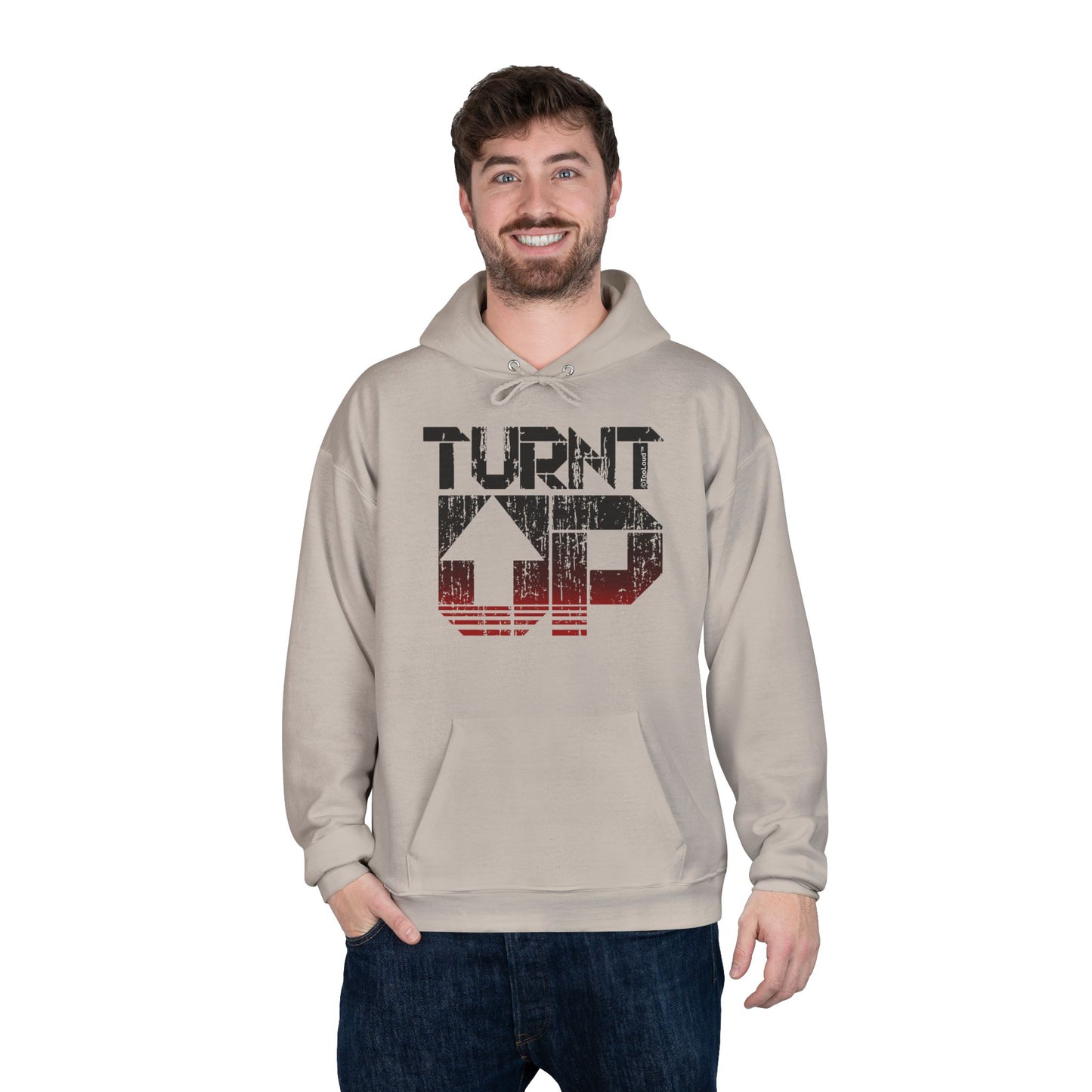 Turnt Up Distressed Unisex Hoodie Sweatshirt by TOOLOUD