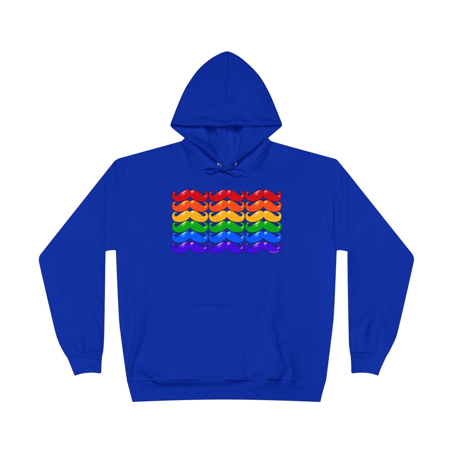 Rainbow Mustaches Gay Pride Flag Unisex Hoodie Sweatshirt by TOOLOUD