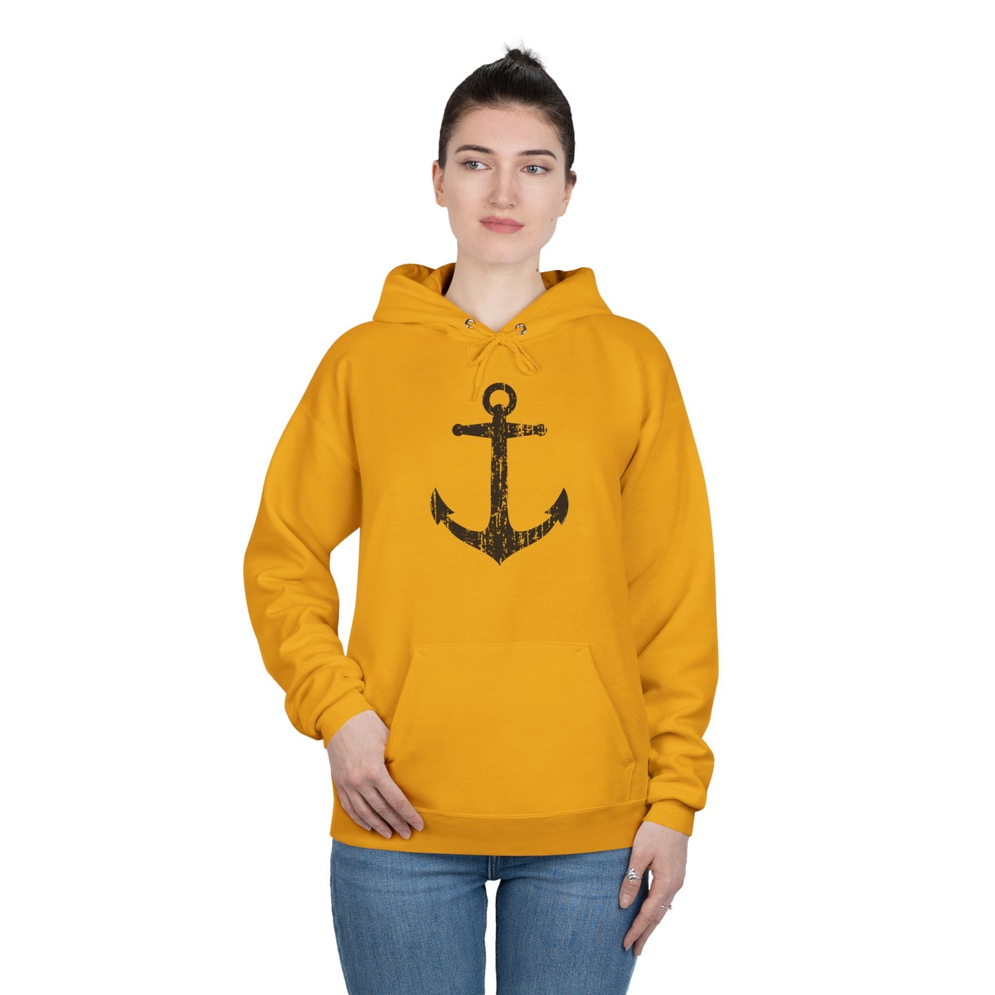 Distressed Nautical Sailor Anchor Hoodie Sweatshirt by TOOLOUD