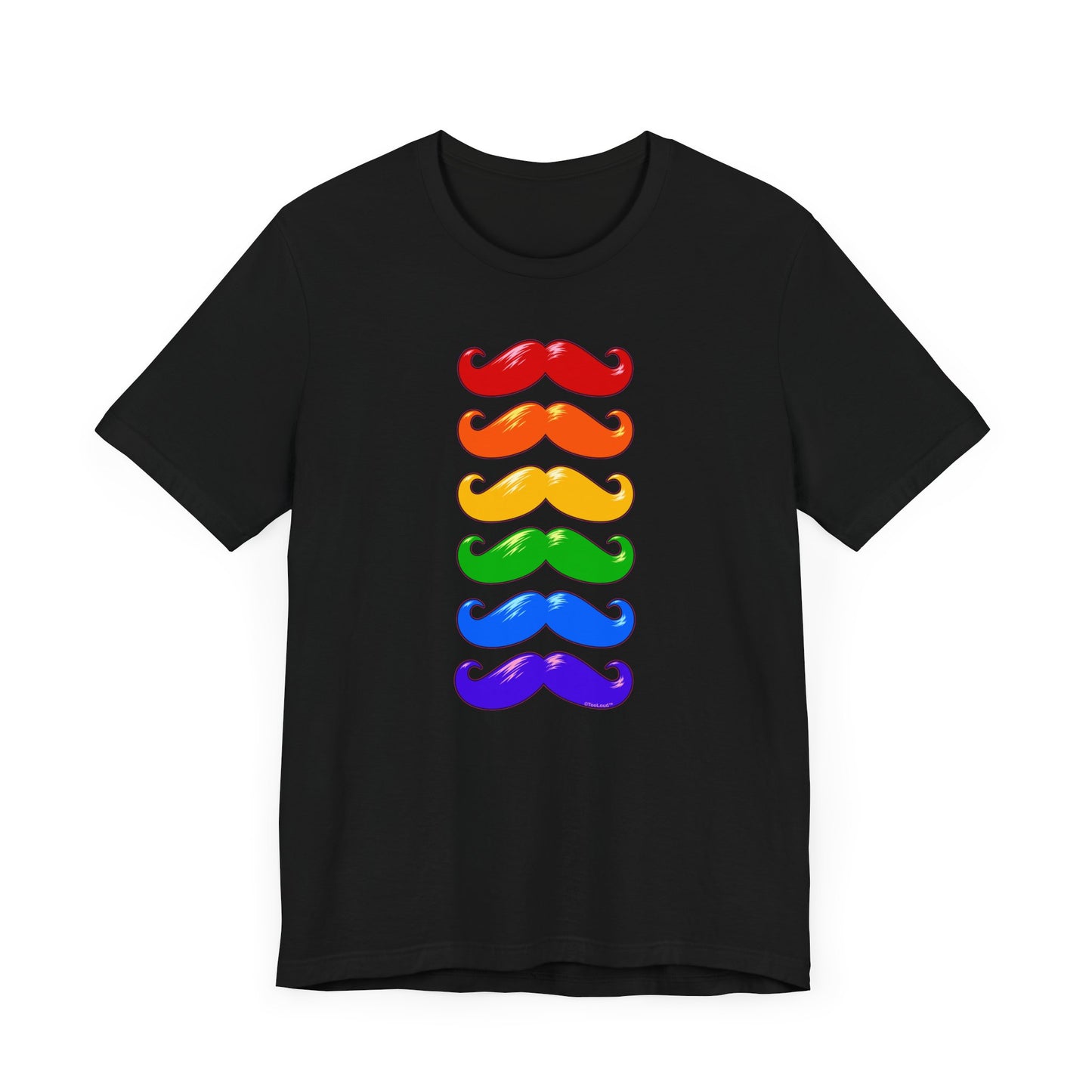Colorful Rainbow Mustaches Adult Dark T-Shirt by TOOLOUD