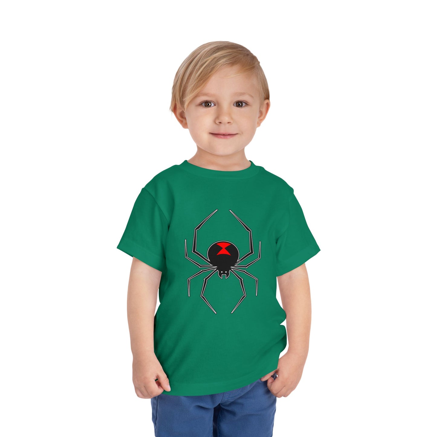 Black Widow Spider Design Toddler Dark T-Shirt by TOOLOUD