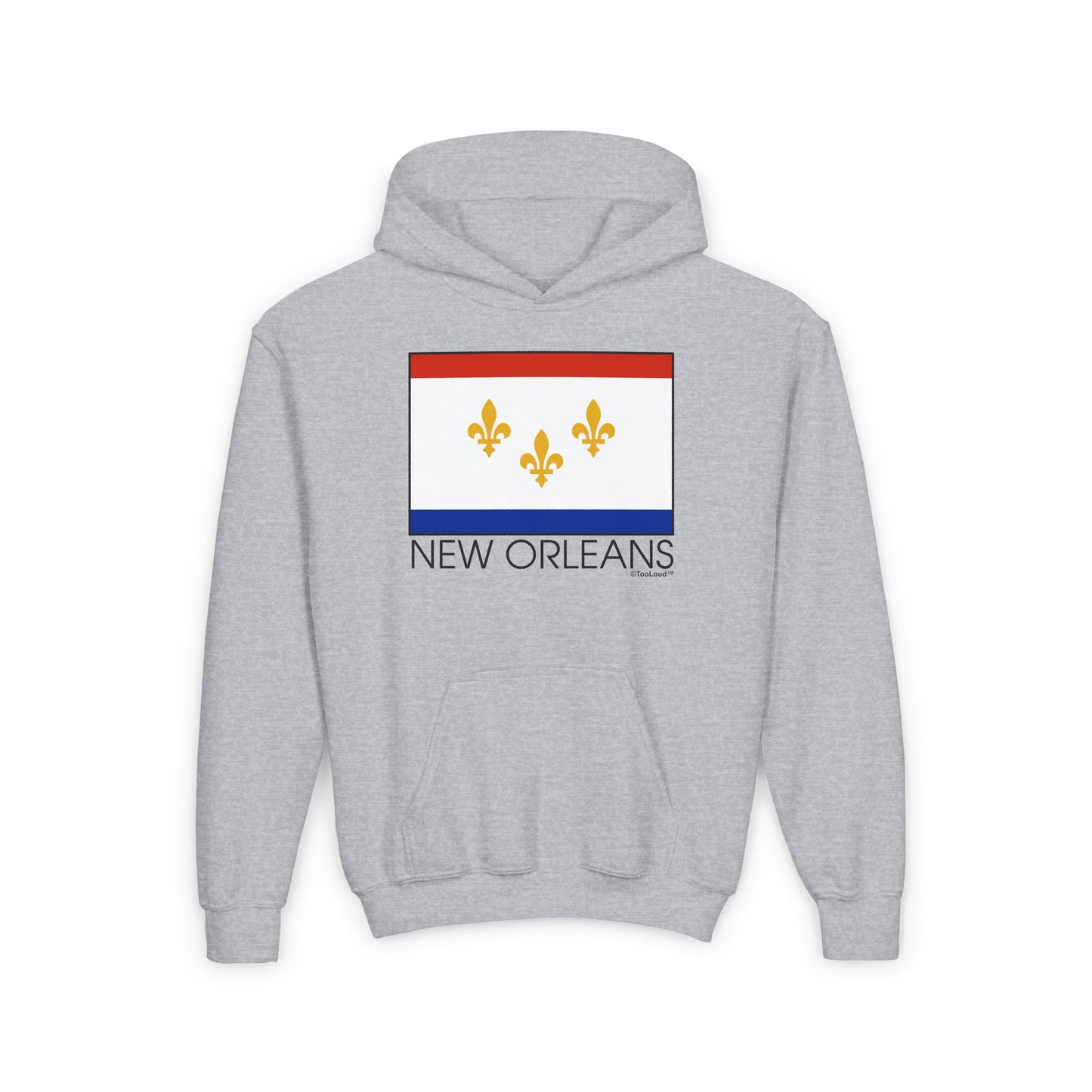 TooLoud New Orleans Louisiana Flag Text Youth Children's Hoodie