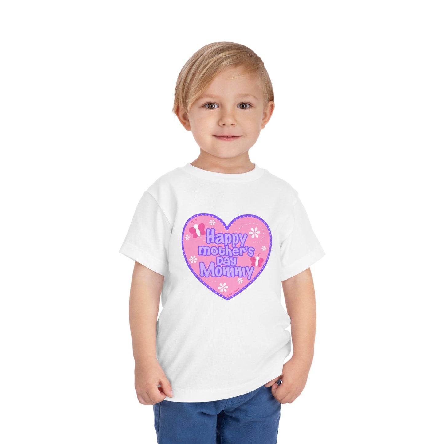 Happy Mother's Day Mommy - Pink Heart Toddler T-Shirt by TOOLOUD