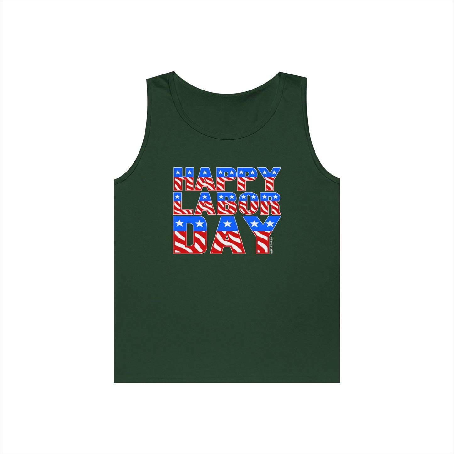 Happy Labor Day Color Text Loose Fit Dark Tank Top by TOOLOUD