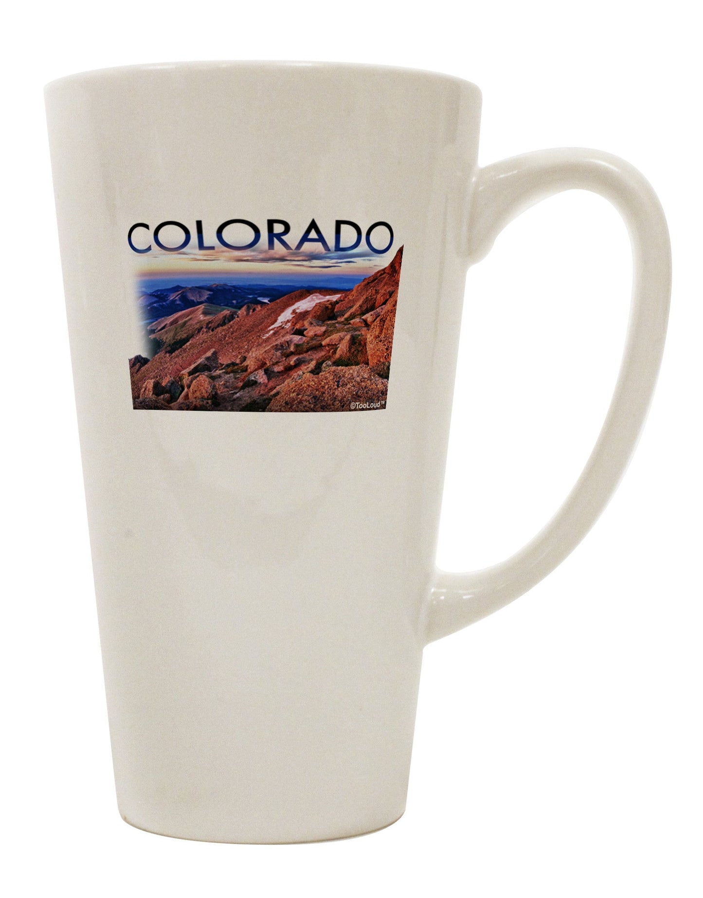 16 Ounce Conical Latte Coffee Mug - Expertly Crafted for Capturing the Majestic Colorado Mountain Sunset - TooLoud-Conical Latte Mug-TooLoud-White-Davson Sales