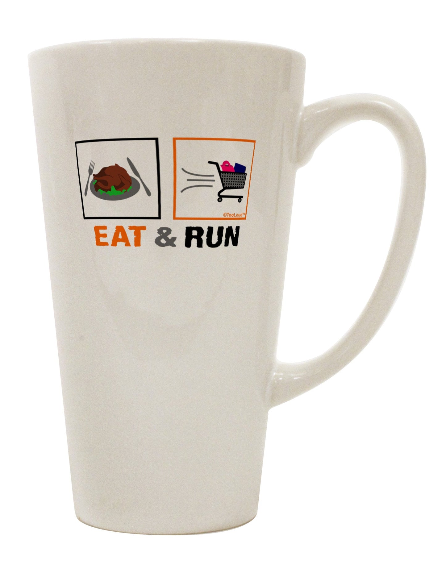 16 Ounce Conical Latte Coffee Mug - Perfect for On-the-Go Sipping-Conical Latte Mug-TooLoud-White-Davson Sales