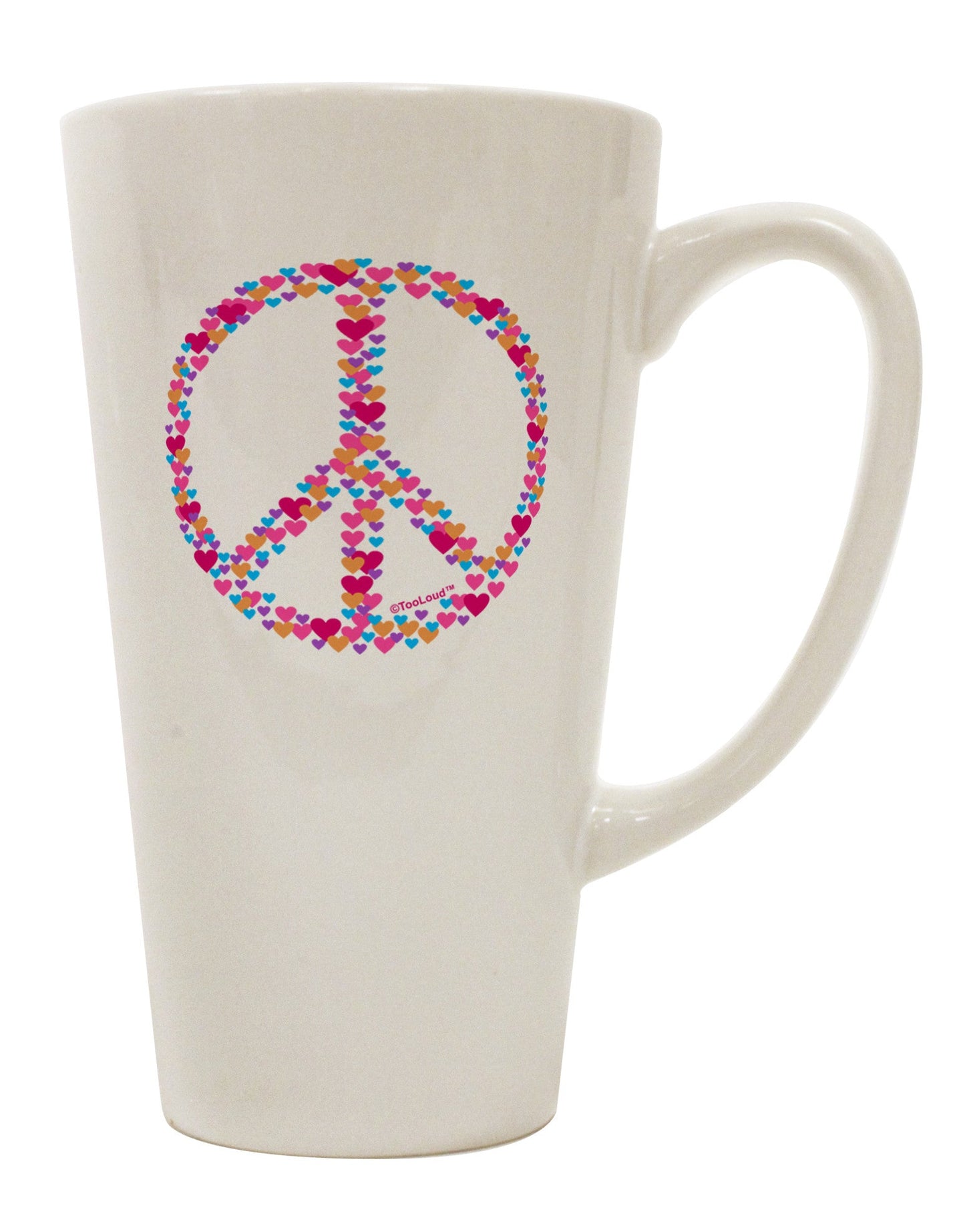 16 Ounce Conical Latte Coffee Mug - Perfect for Peaceful Hearts TooLoud-Conical Latte Mug-TooLoud-White-Davson Sales