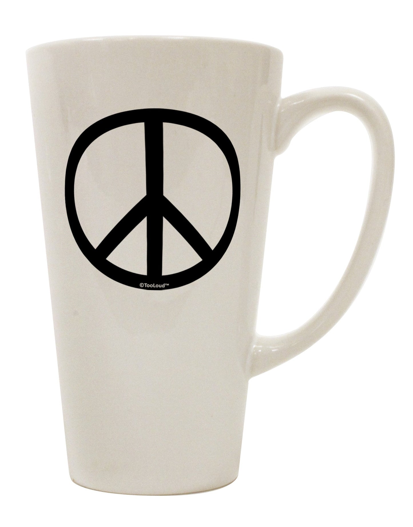 16 Ounce Conical Latte Coffee Mug - Perfect for Peaceful Sips-Conical Latte Mug-TooLoud-White-Davson Sales