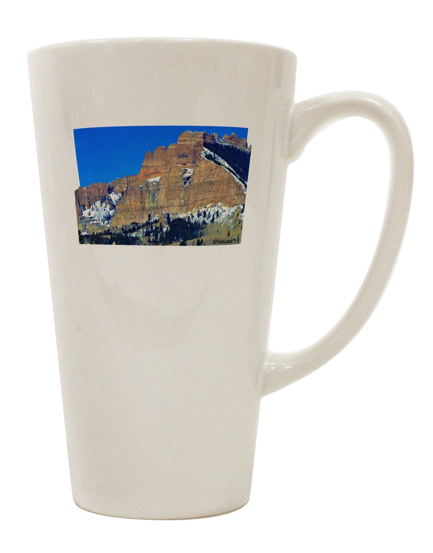 16 Ounce Conical Latte Coffee Mug with Colorado Snowy Mountains Cutout - TooLoud-Conical Latte Mug-TooLoud-White-Davson Sales