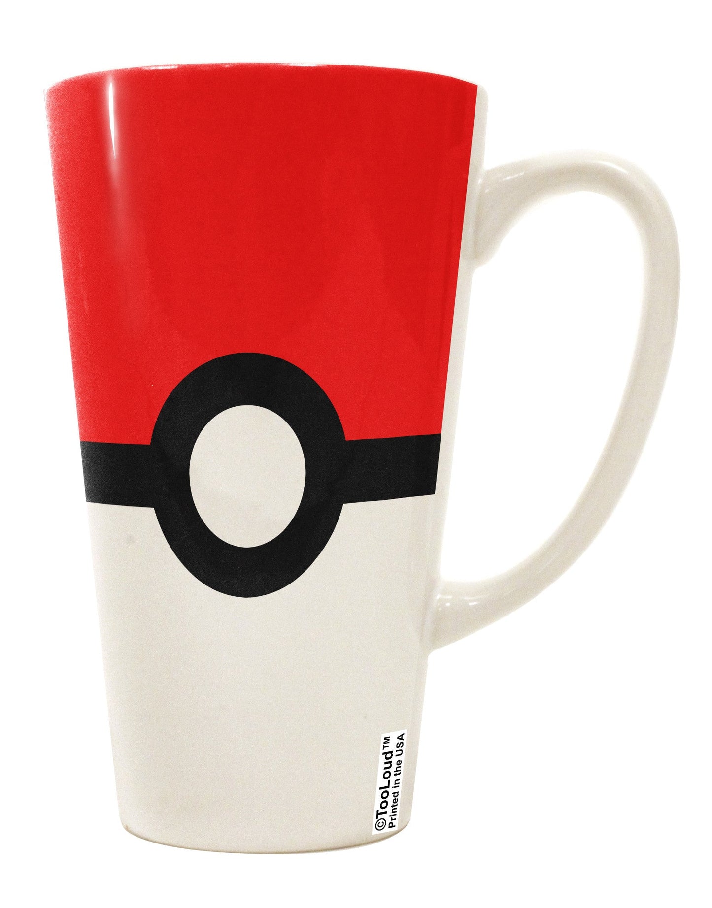16 Ounce Conical Latte Coffee Mug with Sporty Red and White Circle Design - TooLoud-Conical Latte Mug-TooLoud-White-Davson Sales