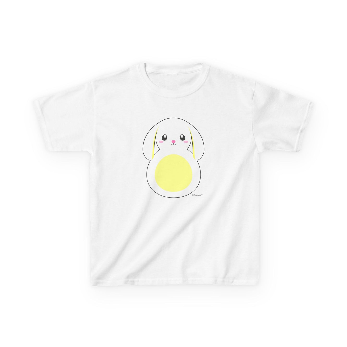 TooLoud Cute Bunny with Floppy Ears - Children’s Unisex T-Shirt Heavy Cotton