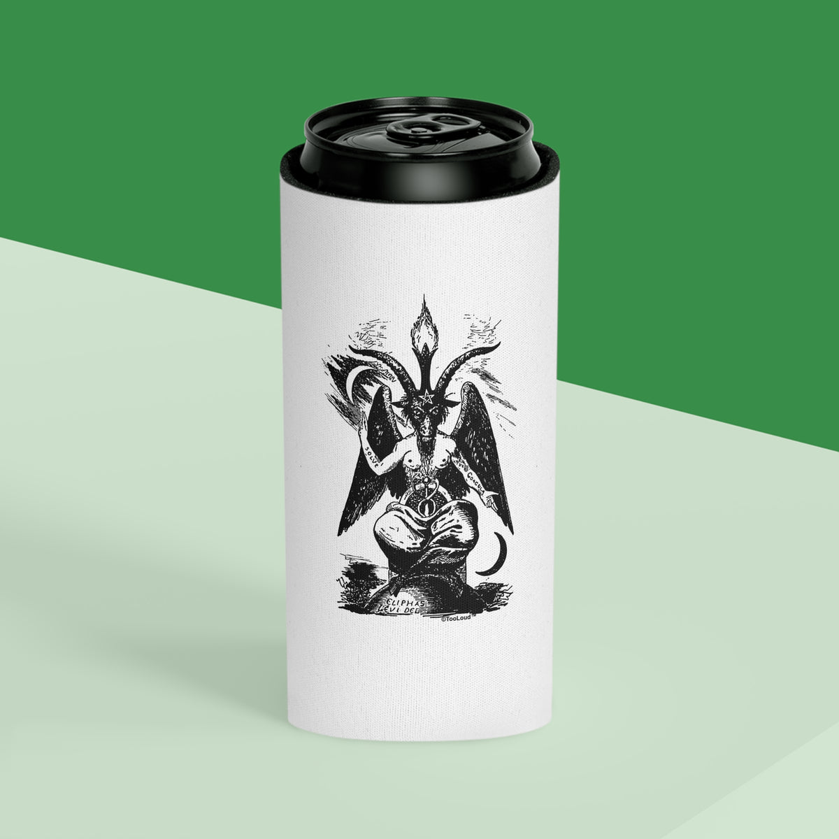 Baphomet Illustration Can/Bottle Insulator Cooler – 2 Sizes by TOOLOUD
