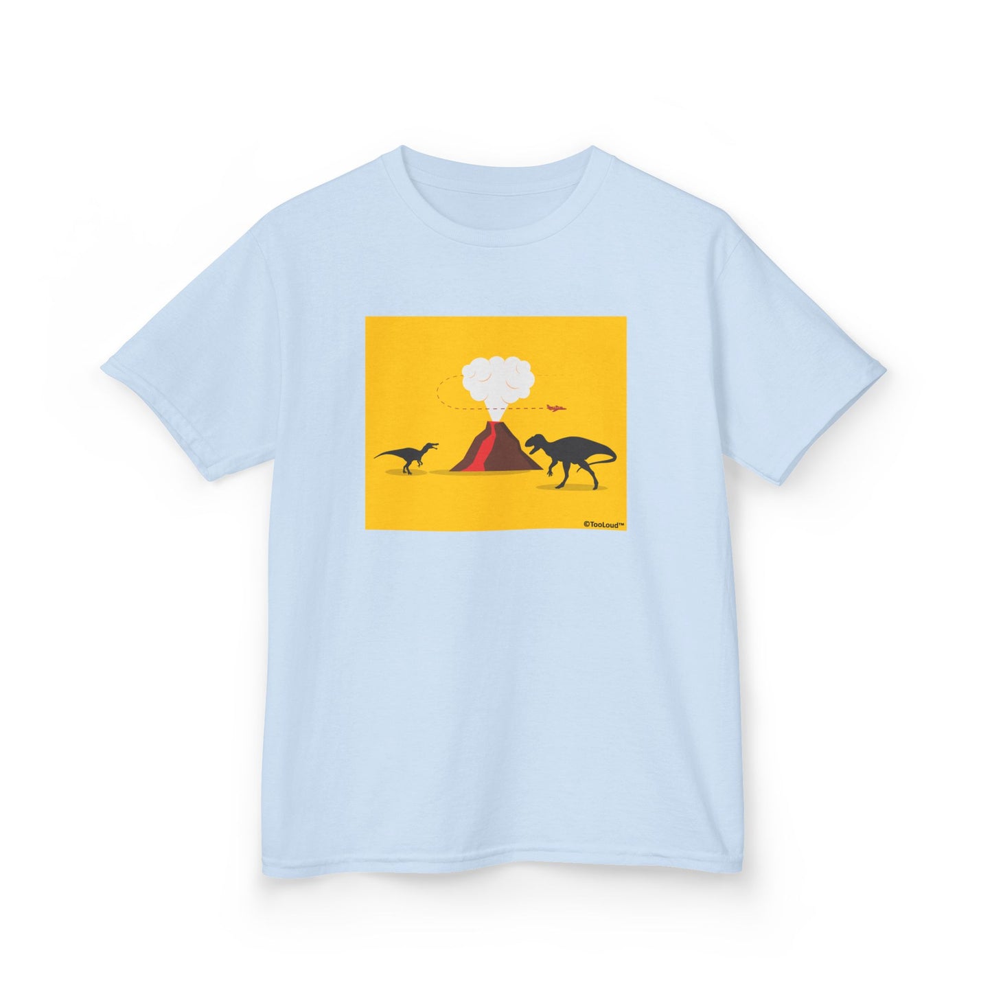 Two Dinosaurs and Volcano Design Children's T-Shirt by TOOLOUD