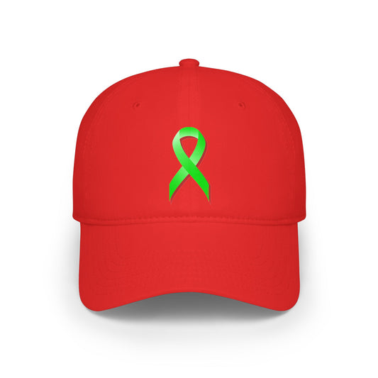 Lyme Disease Awareness Ribbon – Lime Green Adult DTG Baseball Cap Hat by TOOLOUD