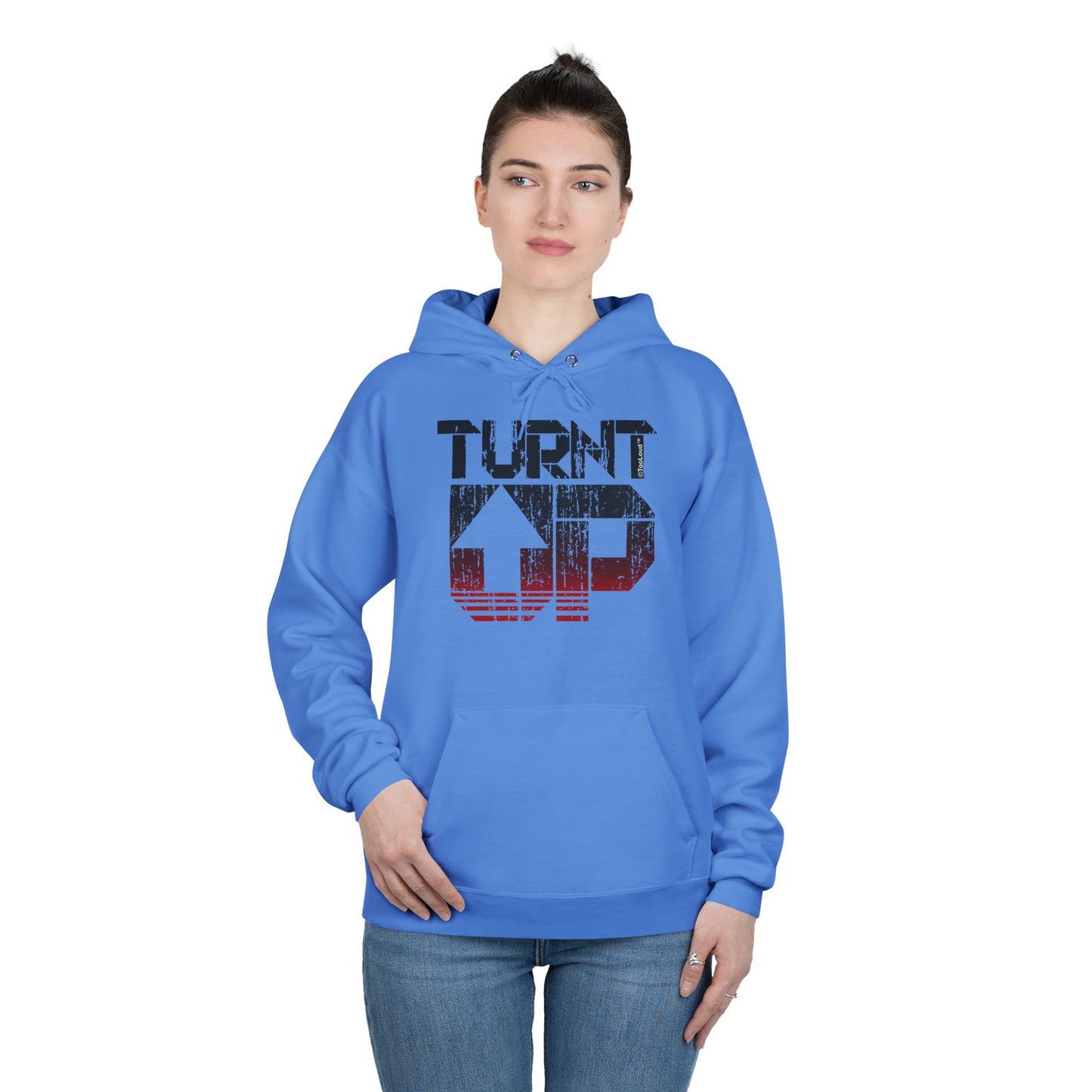 Turnt Up Distressed Unisex Hoodie Sweatshirt by TOOLOUD