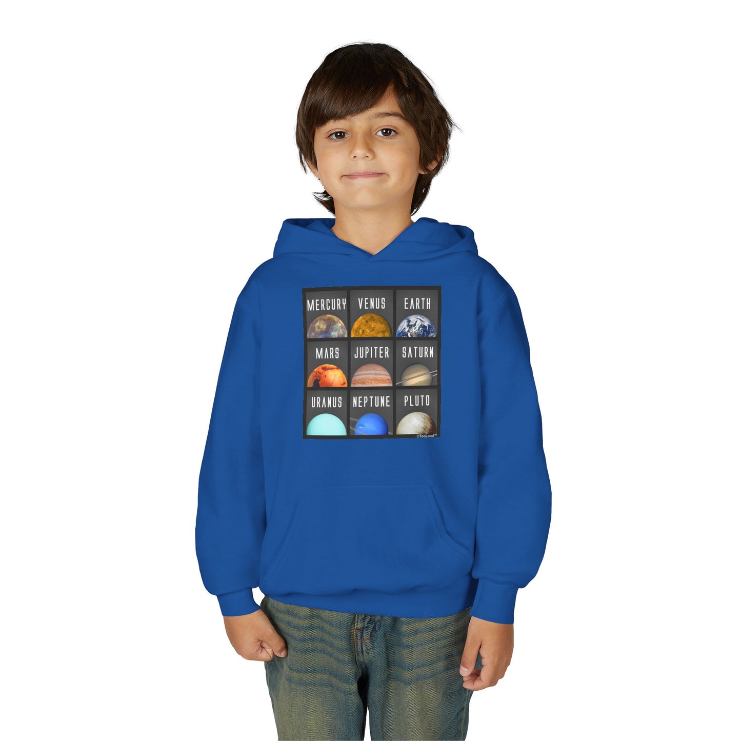 Solar System Squares Children's Youth Hoodie by TOOLOUD