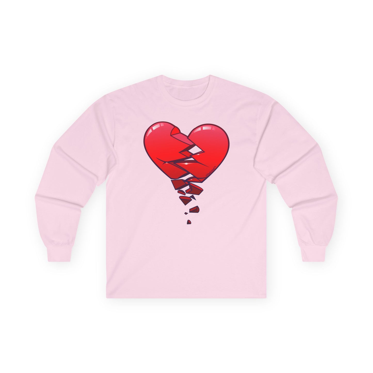 Crumbling Broken Heart Adult Long Sleeve T-Shirt by TOOLOUD