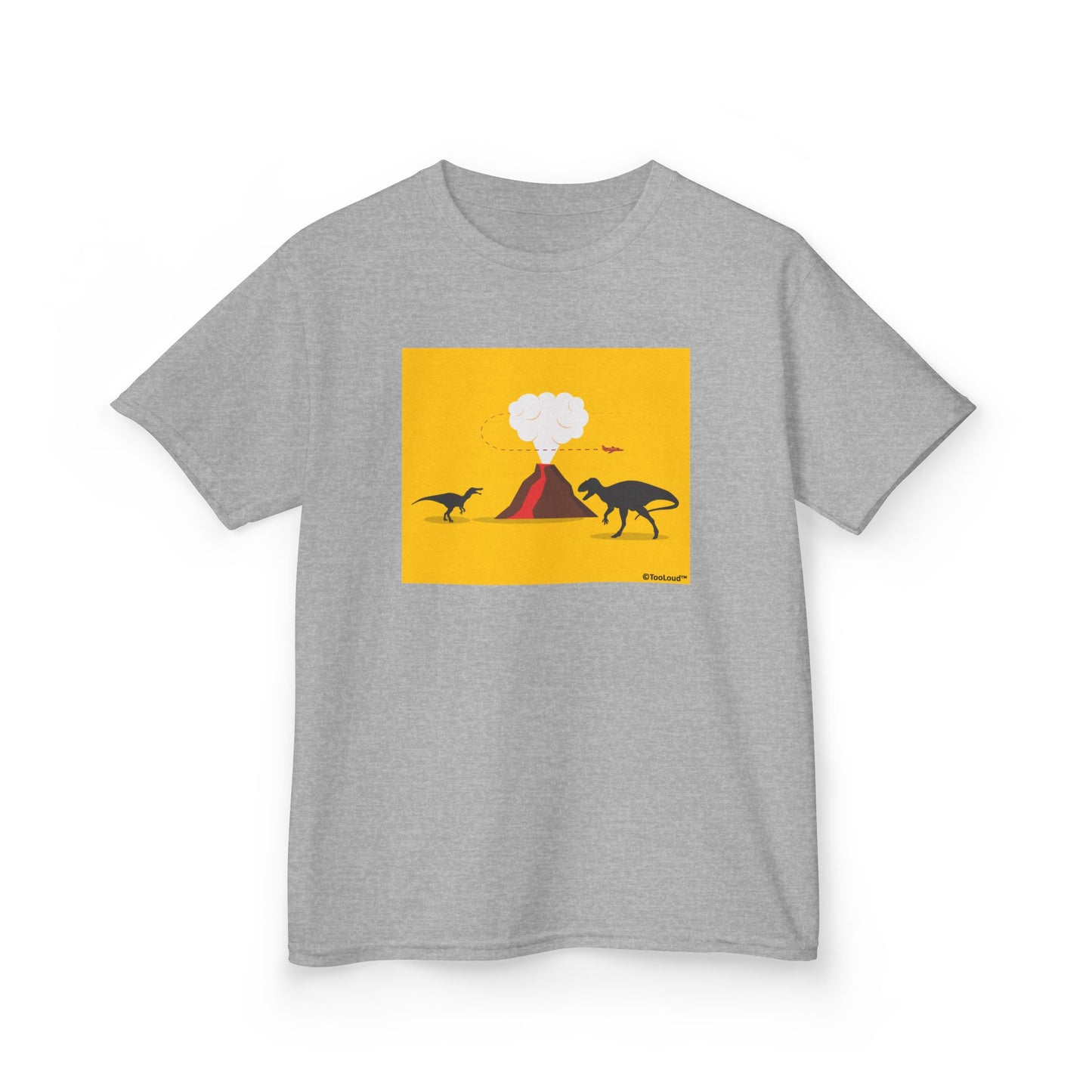 Two Dinosaurs and Volcano Design Children's T-Shirt by TOOLOUD