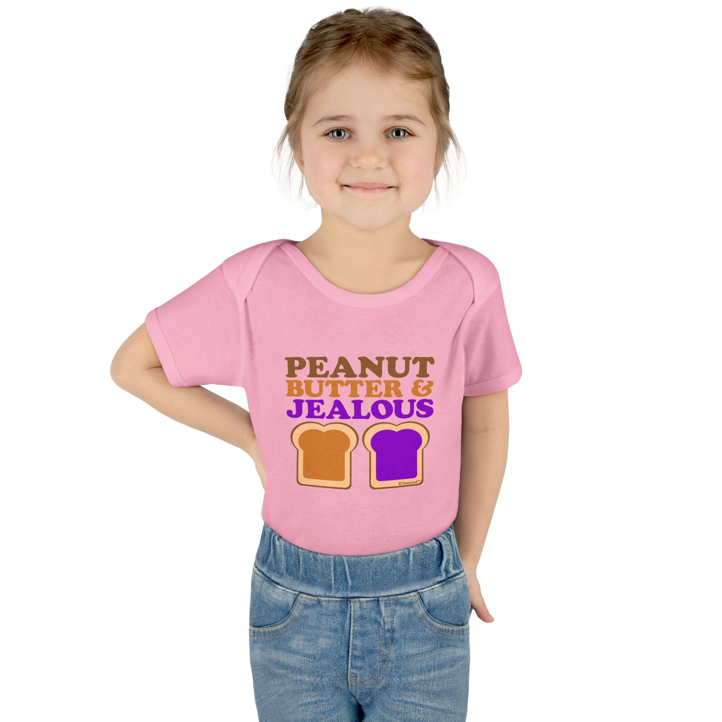 Peanut Butter and Jealous Baby Romper Bodysuit by TOOLOUD