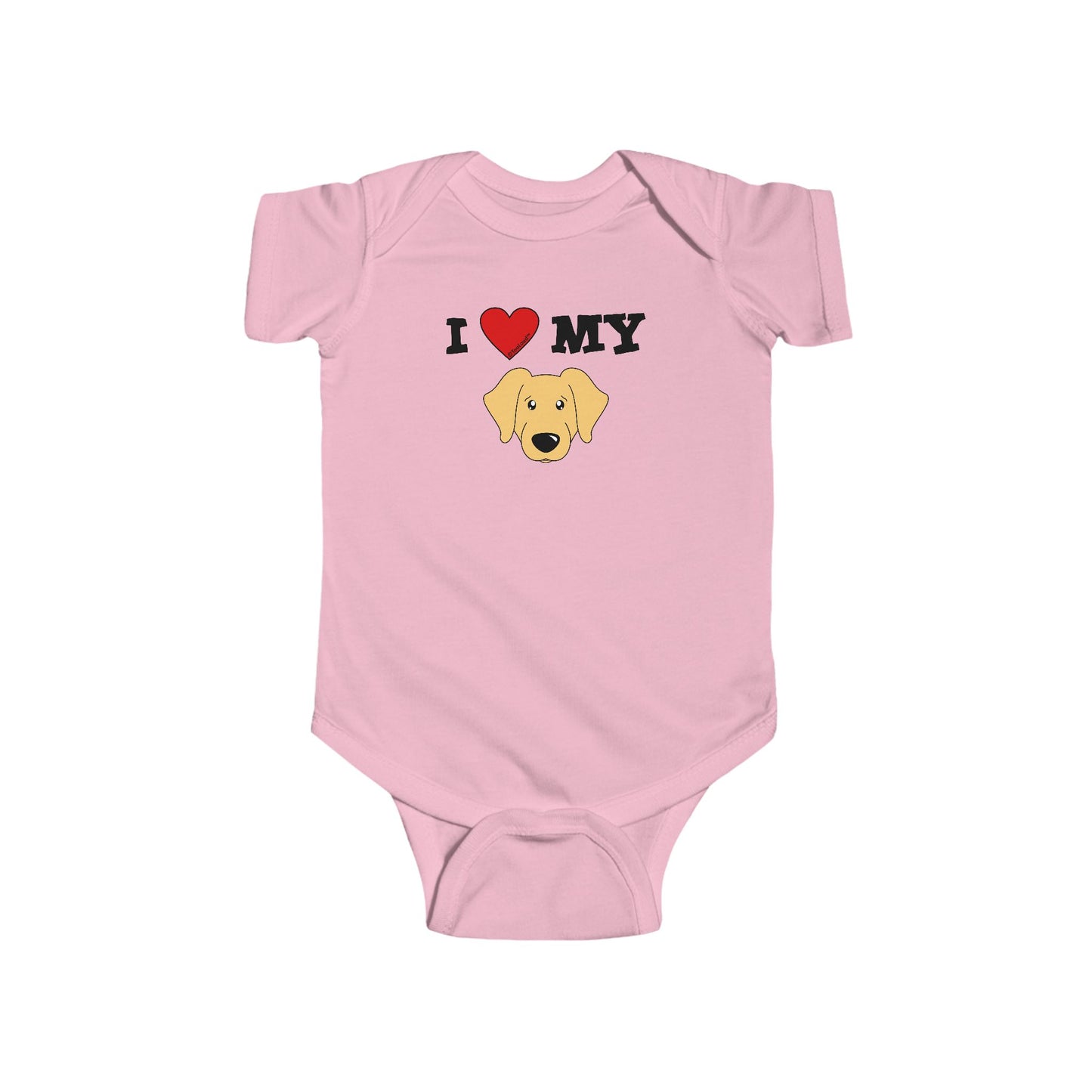 I Heart My - Cute Golden Retriever Dog Baby Romper Bodysuit by TOOLOUD