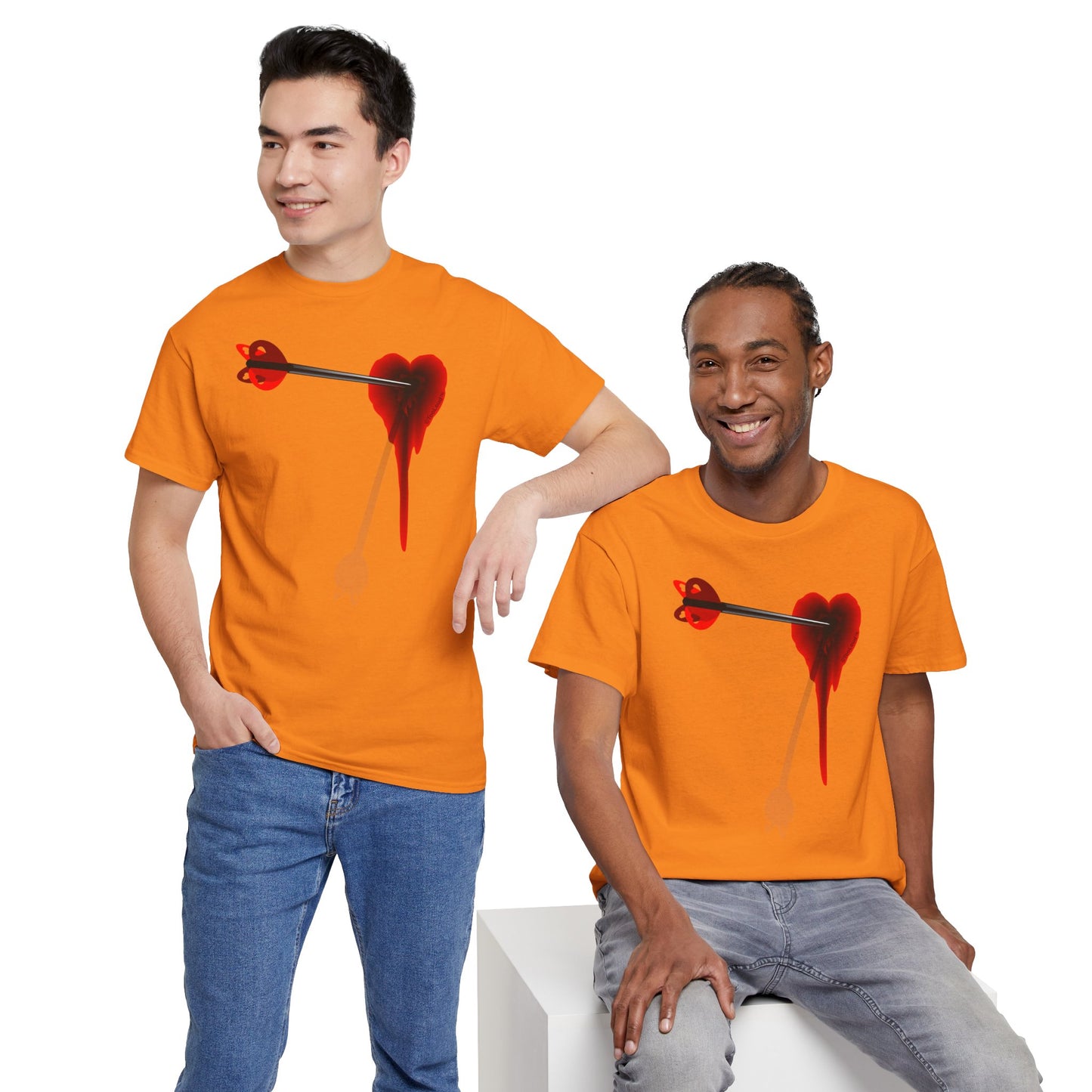 Cupid's Arrow – Heart Shot Wound Design Adult Unisex T-Shirt by TOOLOUD