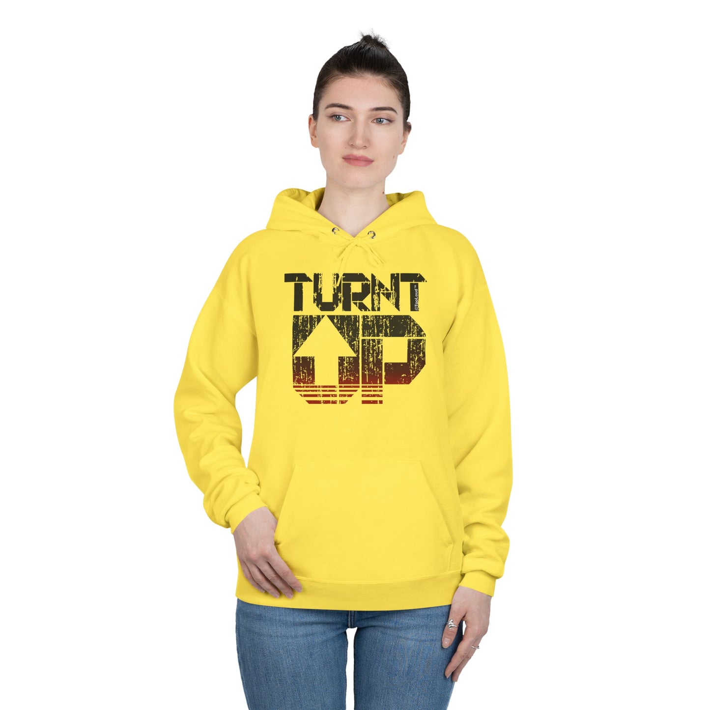 Turnt Up Distressed Unisex Hoodie Sweatshirt by TOOLOUD