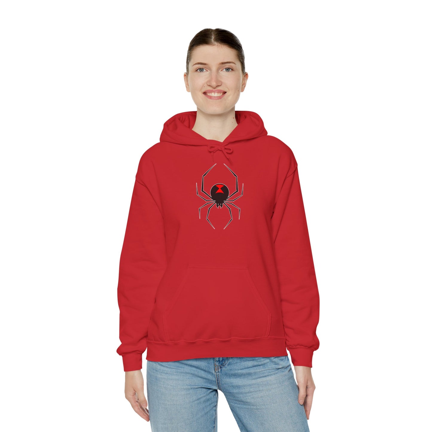 TooLoud Black Widow Spider Design Unisex Hoodie Sweatshirt