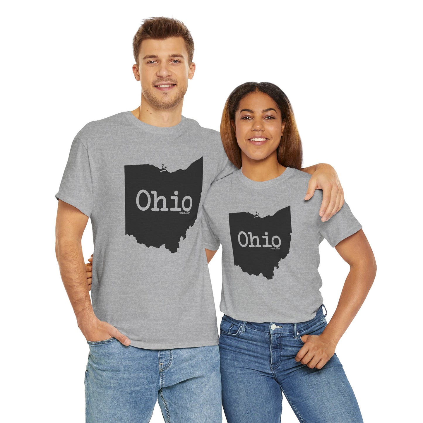 Ohio - United States Shape Print Adult T-Shirt by TOOLOUD