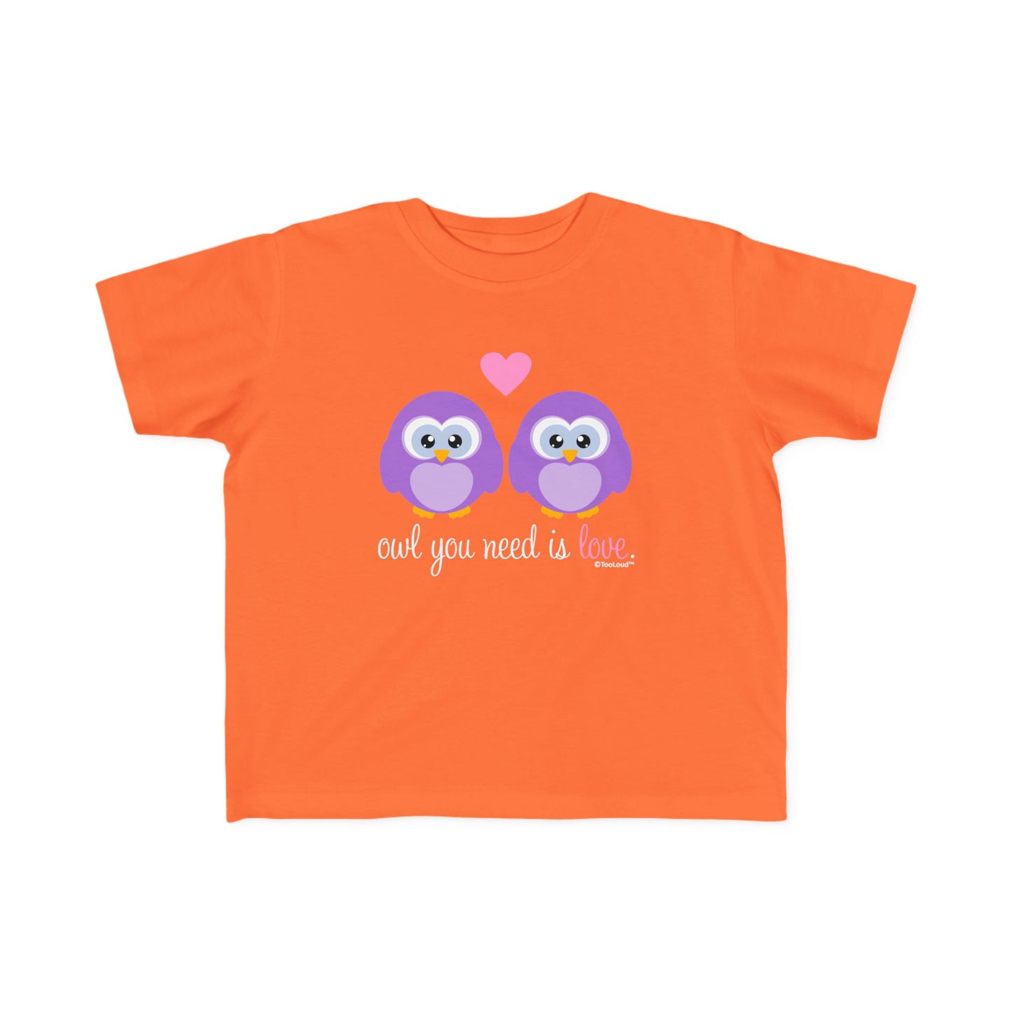 TOOLOUD Owl You Need is Love - Purple Owls Toddler Jersey T-Shirt (Dark)