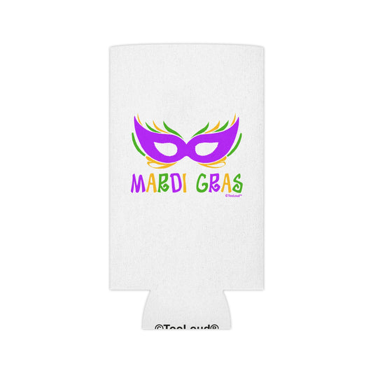 Mardi Gras – Purple Gold Green Mask Can/Bottle Insulator Cooler (2 Sizes) by TOOLOUD