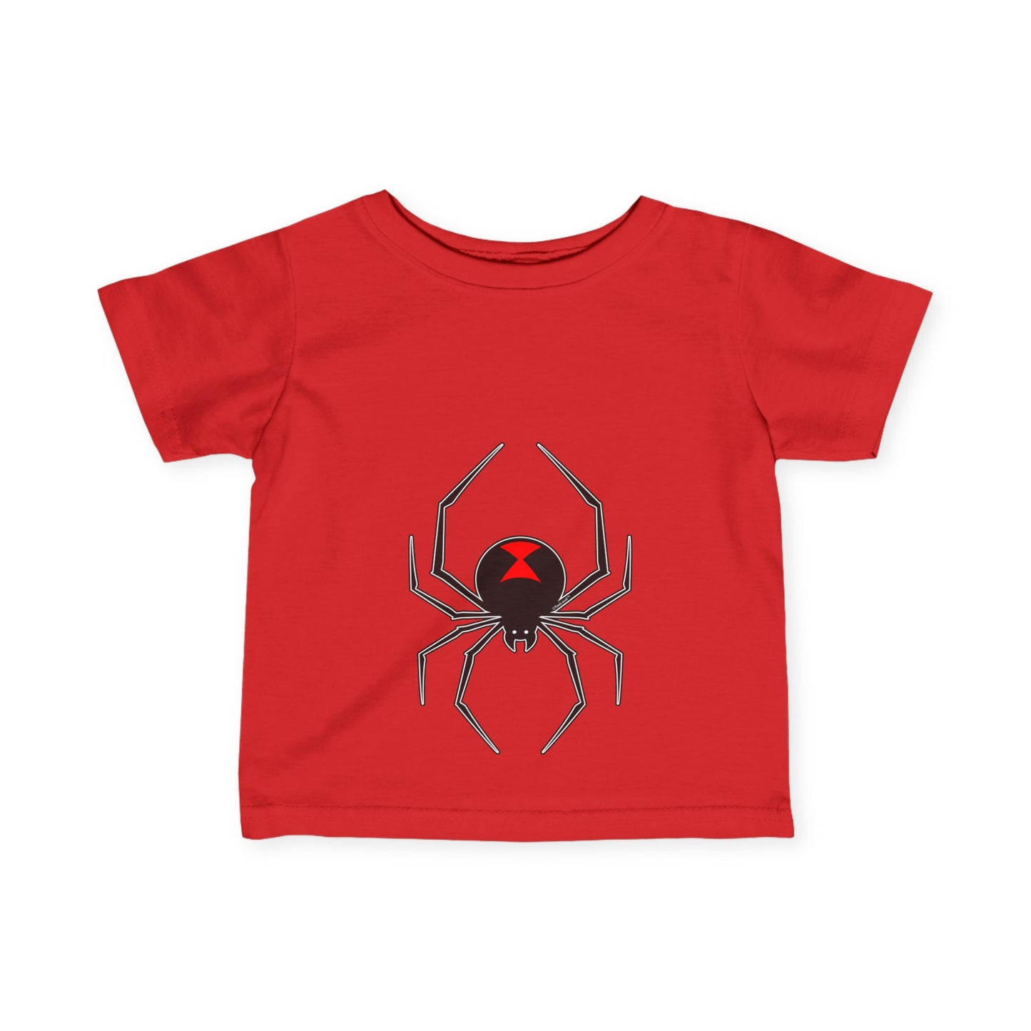 Black Widow Spider Design Infant T-Shirt – Dark Black by TOOLOUD