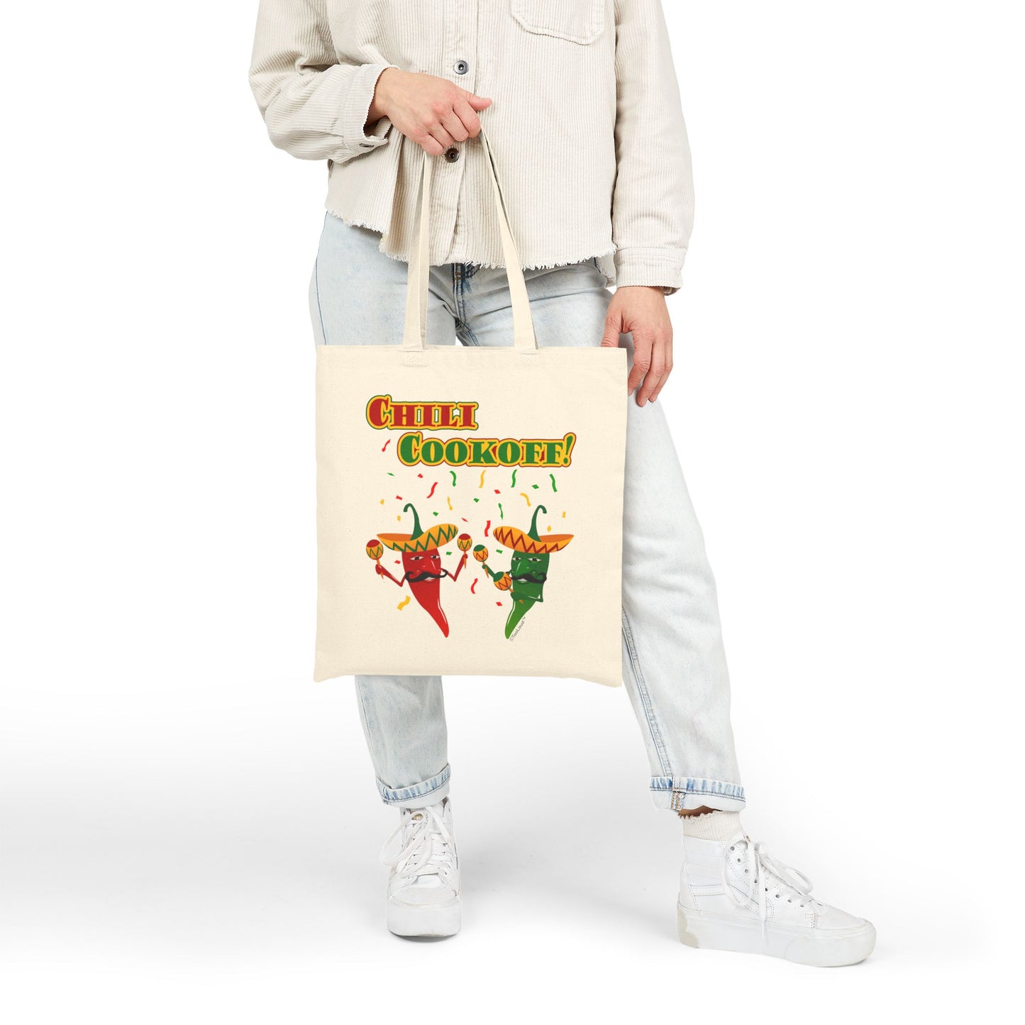 Chili Cookoff! Chile Peppers Grocery Tote Bag - Natural by TOOLOUD