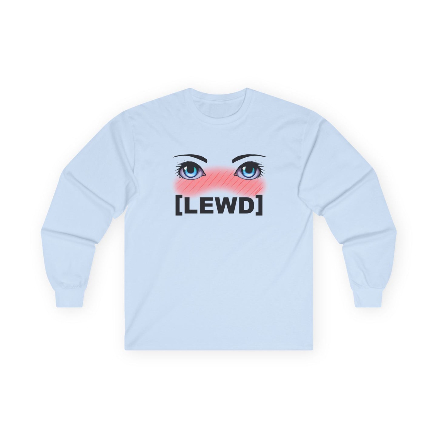 Blushing Anime Eyes Lewd Adult Long Sleeve T-Shirt by TOOLOUD