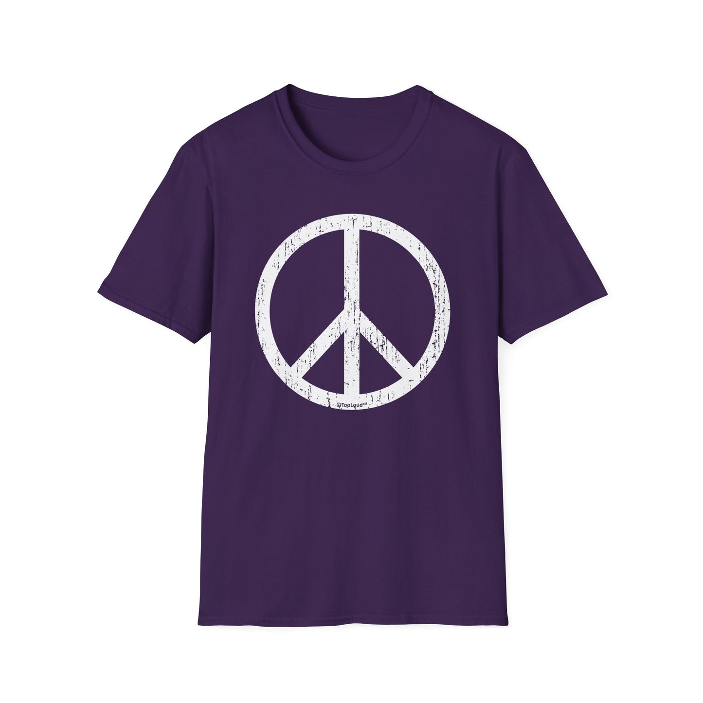 Peace Sign Symbol - Distressed Adult Dark T-Shirt by TOOLOUD