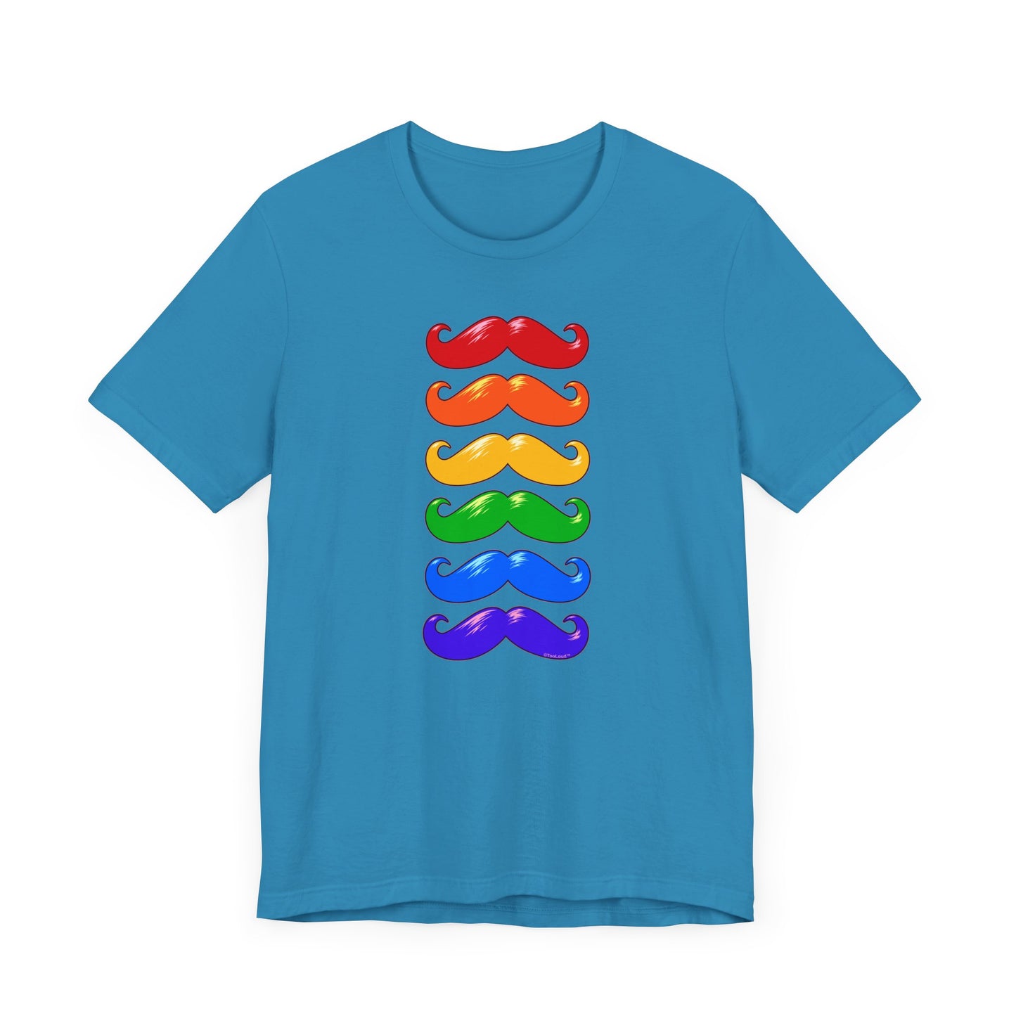 Colorful Rainbow Mustaches Adult Dark T-Shirt by TOOLOUD