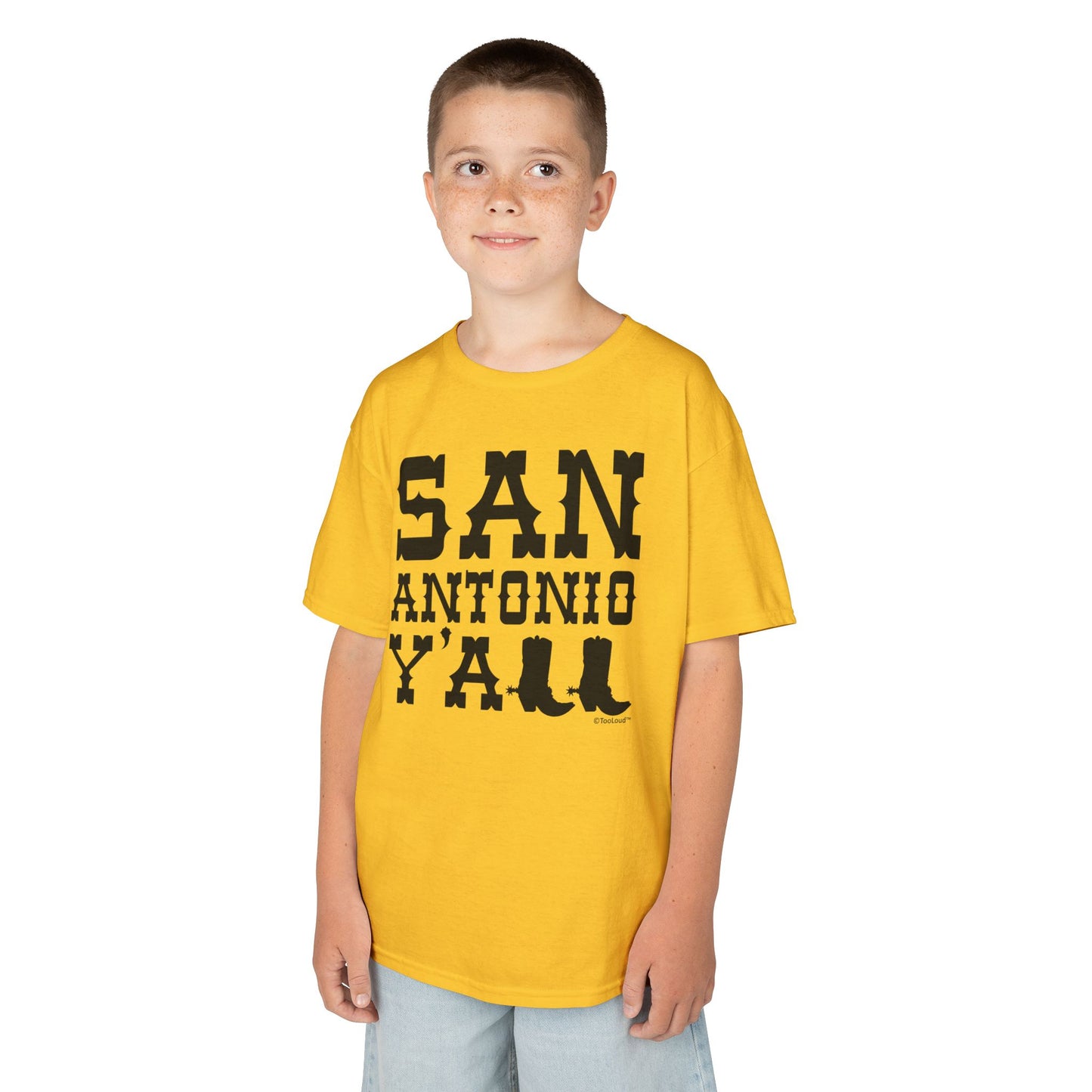 San Antonio Y’all – Boots – Texas Pride Children’s T-Shirt by TOOLOUD