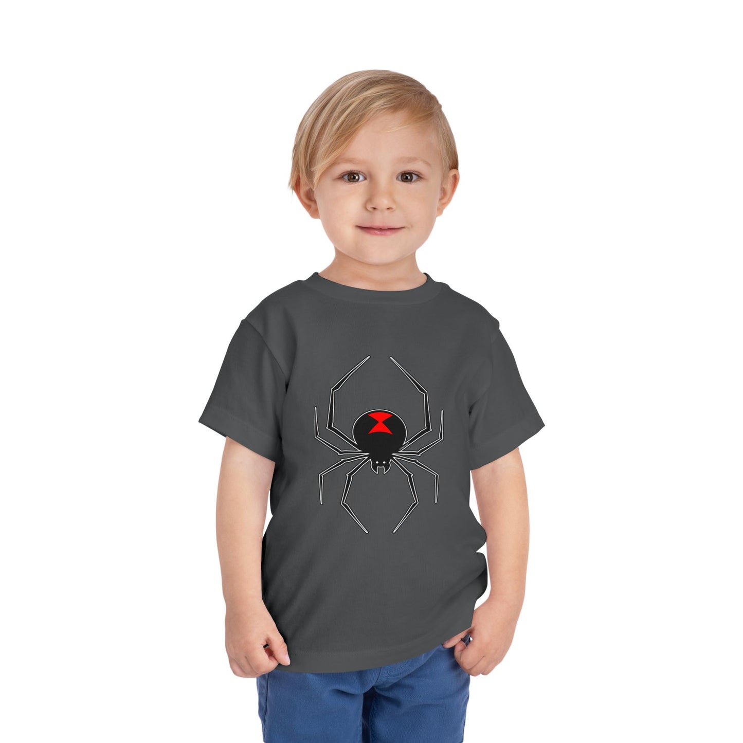 Black Widow Spider Design Toddler Dark T-Shirt by TOOLOUD