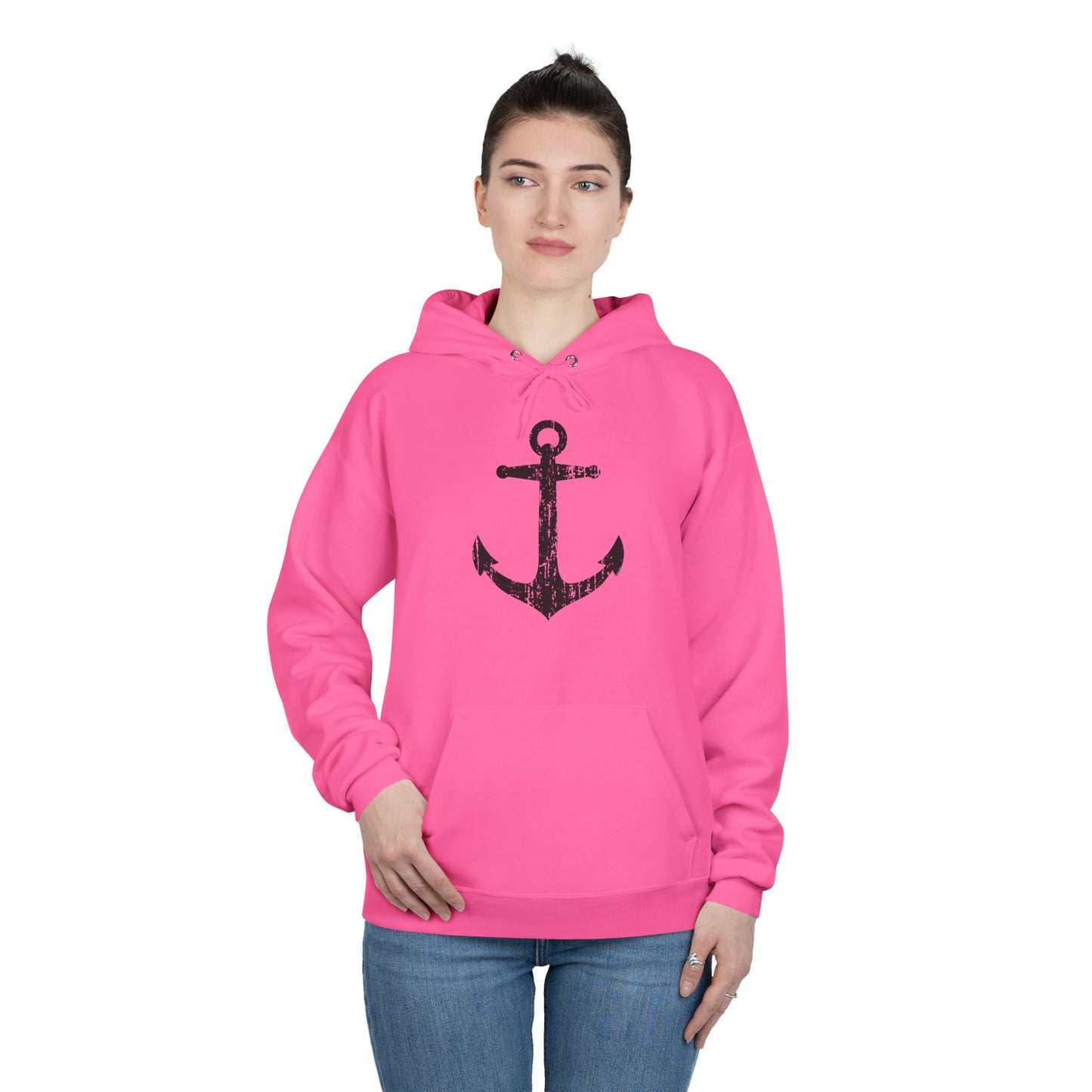Distressed Nautical Sailor Anchor Hoodie Sweatshirt by TOOLOUD