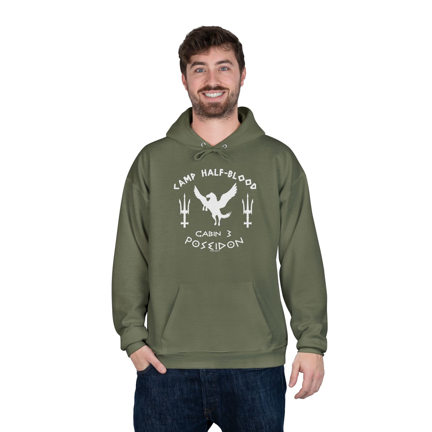 Cabin 3 Poseidon Camp Half Blood Dark Adult Hoodie Sweatshirt by TOOLOUD