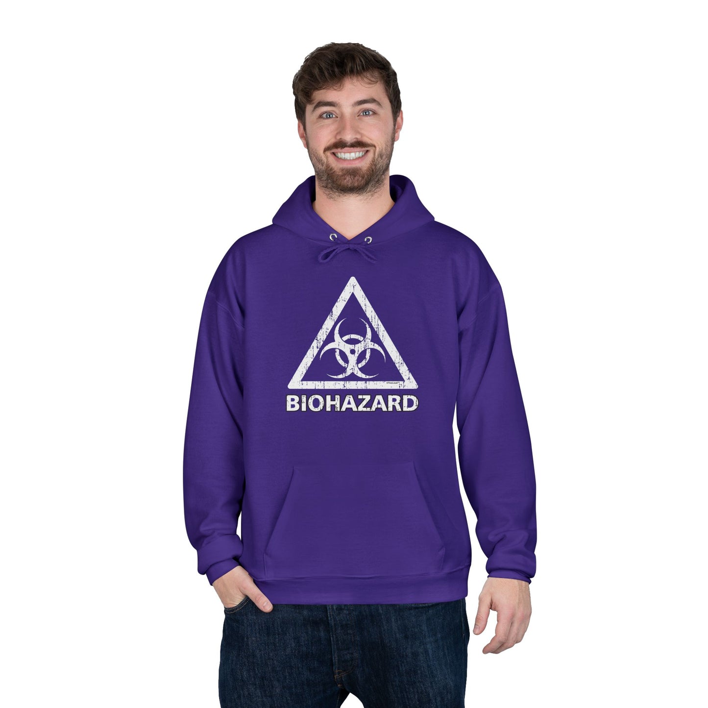 Biohazard Sign Distressed Dark Pullover Hoodie Sweatshirt by TOOLOUD