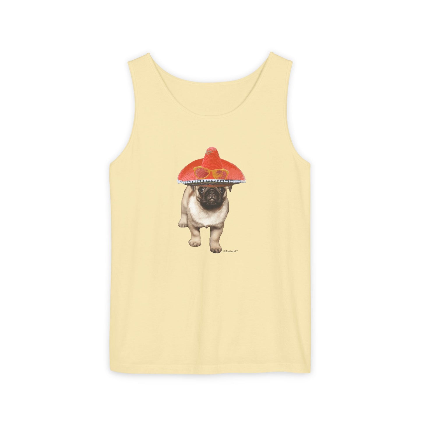 TOOLOUD Pug Dog with Sombrero Loose Adult Tank Top
