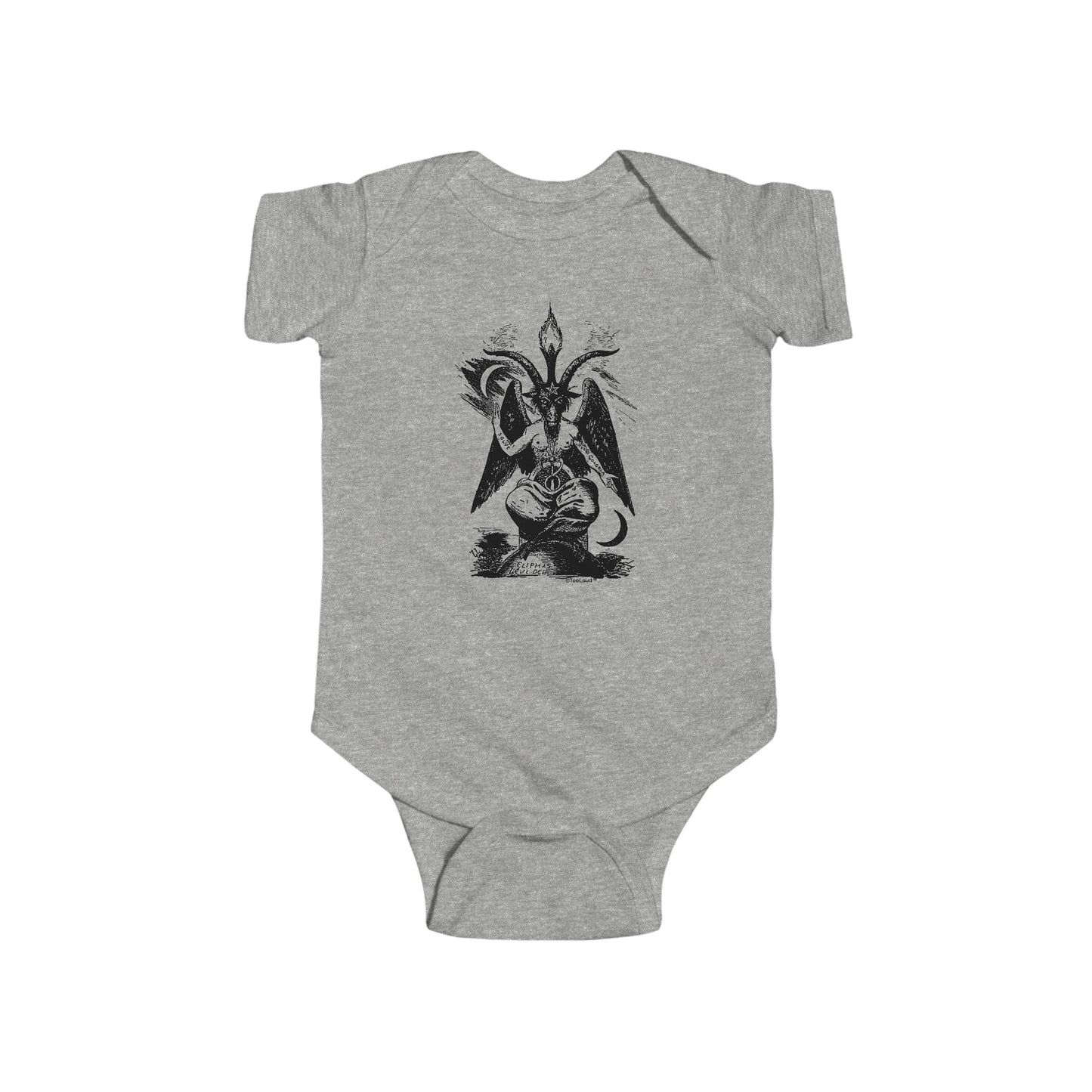 Baphomet Illustration Baby Romper Bodysuit by TOOLOUD